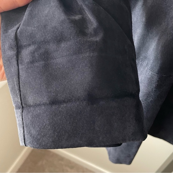 Vintage Dalmys Oversized Suede Leather Blazer Jacket Navy Blue Size Medium 80s - Picture 4 of 10